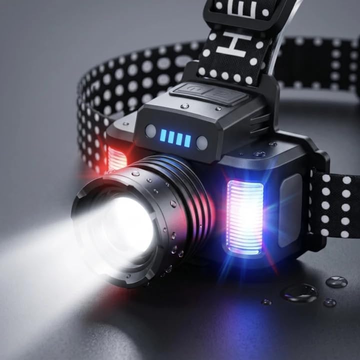 SKYFIRE LED Rechargeable Super Bright Headlamp, 3000 High Lumens Head lamp | Motion Senso…