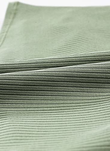 Aleumdr Women's Ruched Tankini Set 2 Piece High Waisted Tummy Control Swimsuit V Neck Cross Back Ribbed Bathing Suit Khaki Green X-Large #TOP7