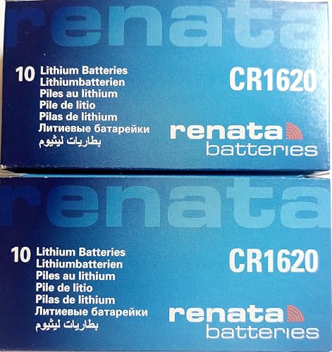 Lot de 20 piles RENATA CR1620 3V Lithium en blister individuel