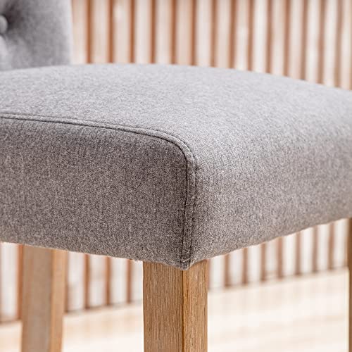 Gotminsi 26" Bar Stools Set Of 2 For Kitchen Island Upholstered Counter Height Bar Stools With Button Tufted Decoration Barstools Home Kitchen Island Wooden Bar Chairs Grey #TOP4