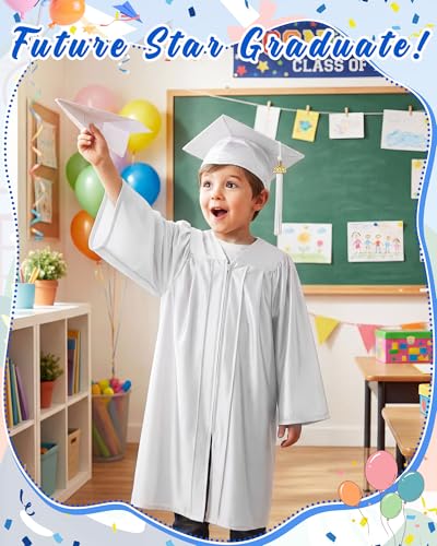 Image of Xuhal 6 Set Preschool Graduation Cap and Gown Set Kindergarten Grad Gowns Children Graduation Cap with 2026 Grad Tassel