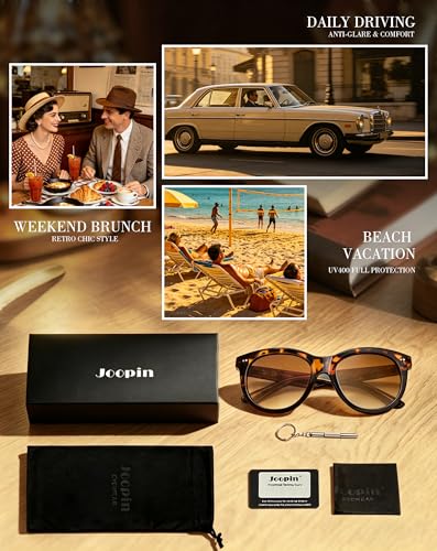 Image of Joopin Oversized Cat Eye Sunglasses Polarized UV Protection Retro Round Sun Glasses Shades for Women Driving Beach Vacation