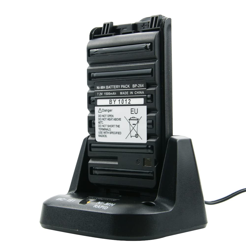 BC-191 Quick Charger For ICOM Two-Way Radios With BP-264 Battery