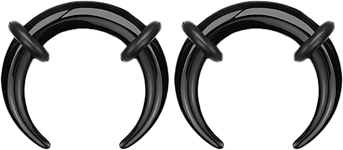 Luxe Modz Black Acrylic Septum Horseshoe Rings Pincher Tapers Septum Ring 6G Buffalo Expander Ear Gauges Stretching 4mm