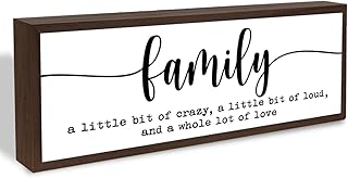 Family Sign, Decorative Framed Wooden Box Sign, Modern Farmhouse Home Decor, Living Room Decors, Kitchen Decor Art, Shelf Counter Tabletop Decoration, Housewarming Gift YZP 012