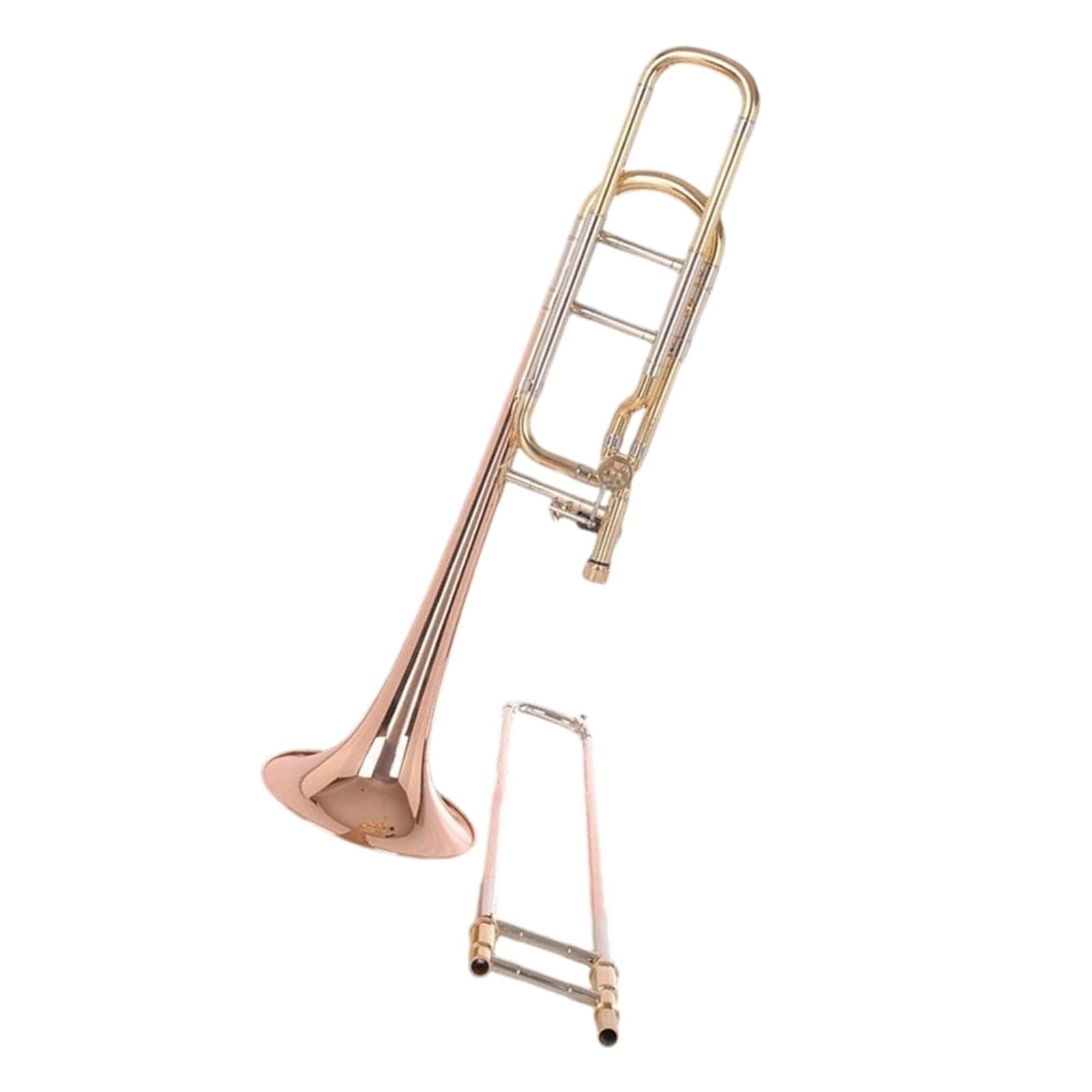 Trombón Afinación B/F Instrumento De Viento Transpuesto Dorado(2)