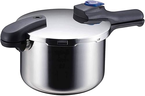Sartén de presión de metal perla de acero inoxidable 4.9 gal (4.5 L) tipo luz para interruptor, una sola mano, HB-2057