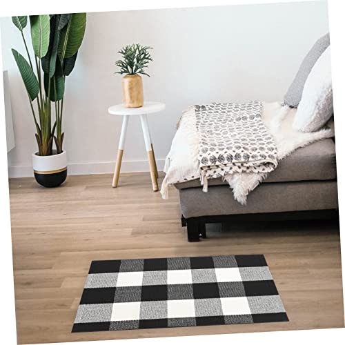 Alfombra de baño Abaodam de algodón premium y diseño decorativo de cuadros para hogar 3