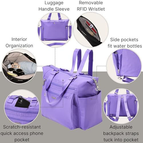 Baggallini Trifecta Convertible Backpack Crossbody Tote Bag-11x12 Lightweight Travel Bag W/RFID Phone Wristlet3