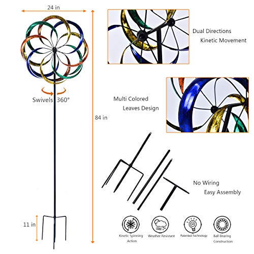Win Wind Spinner-Outdoor Metal Kinetic Kinetic Garden Wind Spinners - Decorative Lawn Ornament Wind Mill - Unique Outdoor Lawn and Garden Décor