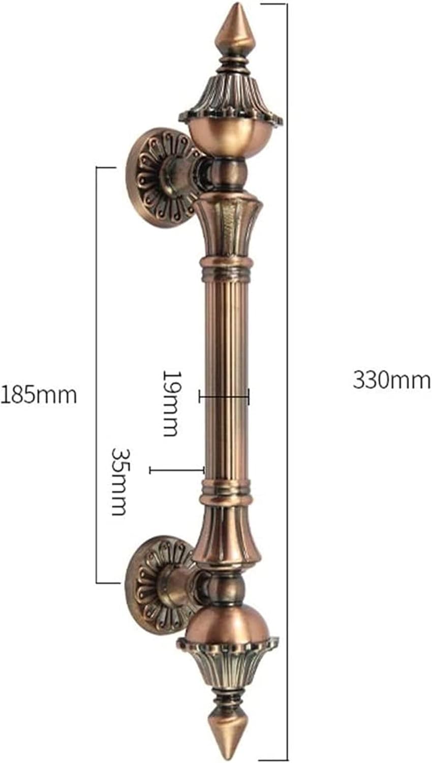 Hardware Surface Mount Handle, Entrance Gate Store Family Wooden Door Glass Door Door Lever Door Hardware Furniture Accessories(Color:Brass,Size:Hole spacing 185mm)