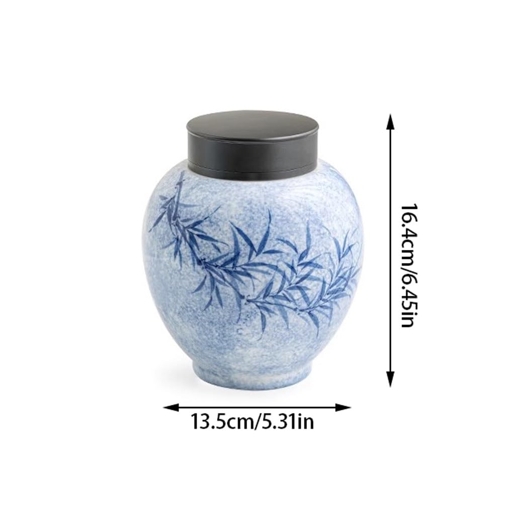 LAPADULA Pojemnik na herbatę niebiesko-białe porcelanowe puszki na herbatę domowe ceramiczne zamknięte pu'er czarna herbata luźna herbata puszki do przechowywania herbaty słoik do przechowywania
