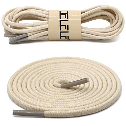 Image of DELELE 2 Pair Super Cotton Round Waxed Shoelaces 1 /8 inchThick Shoe String Boot Laces for Dress Shoes
