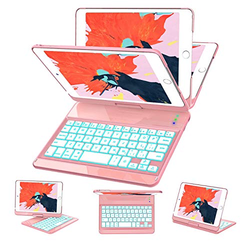 iPad Mini 5/ Mini 4 Keyboard Case - 7 Colors Backlit 360 Rotate
