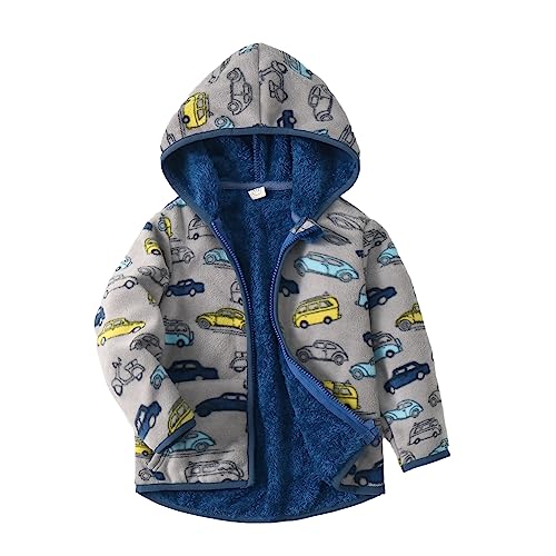 image for Feidoog Toddler Polar Fleece Jacket Hooded Baby Boys Girls Autumn Wint