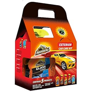 Armor All, 5-Piece Car Cleaning Kit, For Exterior Car Cleaning Use, Includes Glass Cleaner, Wash & Wax, Jumbo Sponge, Wheel & Tire Cleaner and Insect Remover, Car Gift Set, Ideal for Car Detailing