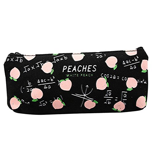 Preisvergleich Produktbild Vimbhzlvigour Federmäppchen mit Kawaii-Zeichentrickmuster, Leinen, mit Reißverschluss, Pfirsich, für Schule, Studenten, Geschenk 2# 2#