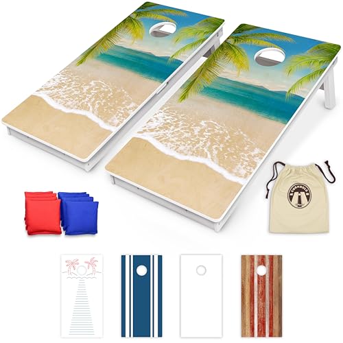 GoSports 4 x 2 ft Resort Collection All Weather Cornhole Board Set - Regulation Size - Beach by GoSports - Used condition - US$199.32