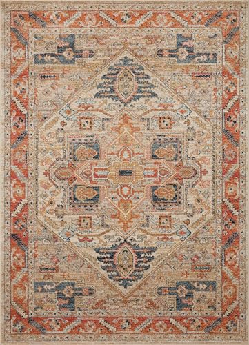 Tapete decorativo rectangular Loloi 7'10" x 10' Sand/Multi miniatura 4