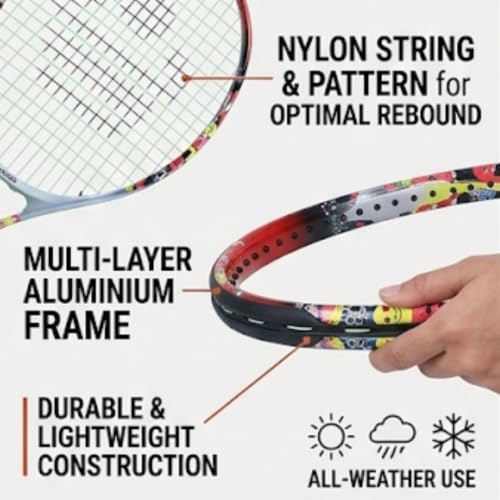 Image of Cosco 21 Aluminium Tennis Racquet, Junior 21-inch (Colour May Vary)