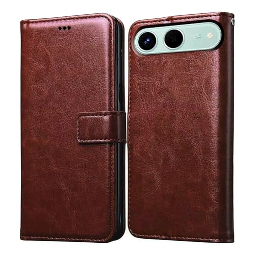 Image of Flip Cover Back Case for Tecno Spark Go 5G | Premium Leather Finish | Inbuilt Pockets & Stand | Flip Cover Back Case for Tecno Spark Go 5G (Brown)