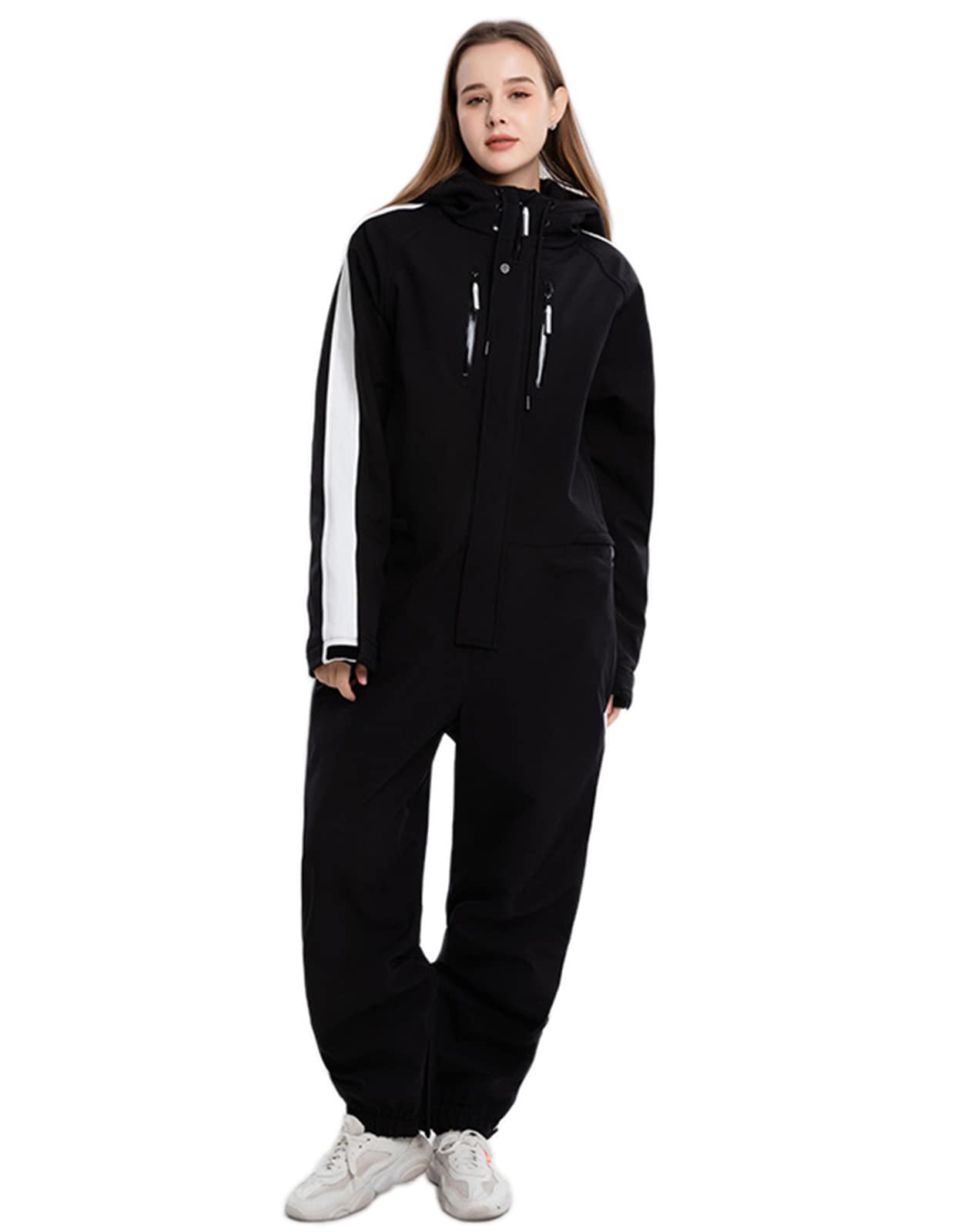 Caige Traje de esquí de una Pieza para Mujer Adulto al Aire Libre al Aire Libre Impermeable con Capucha de Nieve con Capucha de Invierno Ropa Exterior de esquí Caliente