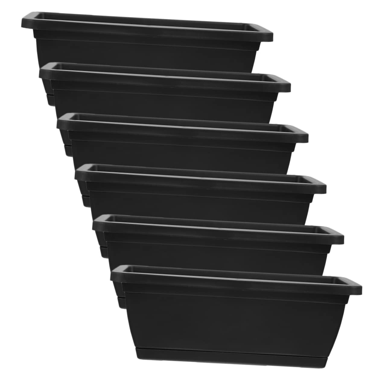 Amazon | 6 コーナー プランター プラスチック プランター ボックス黒