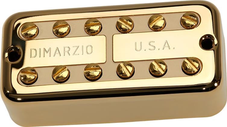 DiMarzio® New’Tron™, Bridge Pickup, F-Spaced, Gold Cover, Cream Insert, Gold Cover / Cream Insert