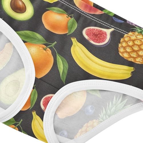 Toddler Underwear Floral 2t Cotton Cute Panties Girl Pattern Undies Kids Briefs Painted Fruits Bananas Oranges4