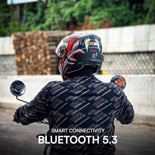 Image of HEADFOX N2F Air 7 Metro: Smart Bluetooth Helmet for Man & Women with Features for Easy Calls, Music, GPS, Waterproof, Voice Assistant, Dual Visior, 31 Flashlight Modes.