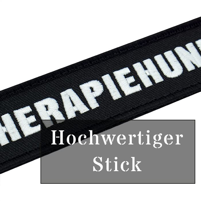 Café Viereck ® Hundehalsband Hundegeschirr Patch für Hunde mit Klett - 11 x 3 cm (Therapiehund)