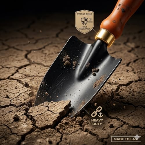 Image of Ocean Mart Garden Trowel - 1 PC (Red Handle, Metal Blade) | Tools for Home Garden | Durable and Sturdy Rust-Free Shovel | Premium Gardening Accessories