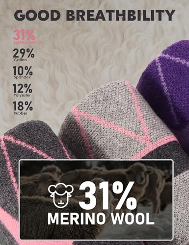 Supertrip 3 Pairs Merino Wool Ski Socks for Womens Mens, Thermal Winter Warm Knee High Socks for Skiing Snowboarding2