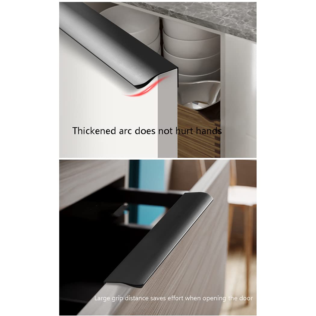 Tiradores ocultos, Tiradores Ocultos Pomo De Puerta Invisible Armario Cocina Tirador Borde Dedo Muebles Pomos Dorados 2 Piezas(Overall length 1200mm)