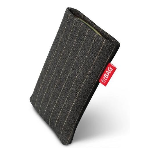 fitBAG Twist Grey mobilväska väska väska av nålremsor tyg med mikrofiberfoder för Sony Ericsson K750 K750i