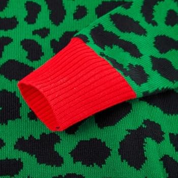 RAISEVERN Gebreide kersttrui voor dames, V-hals, grappige cardigan, foute sweater, cadeau, S-XXL, L