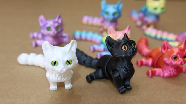 Amazon.com: QINGMIAO Gato impreso en 3D, juguetes articulados de