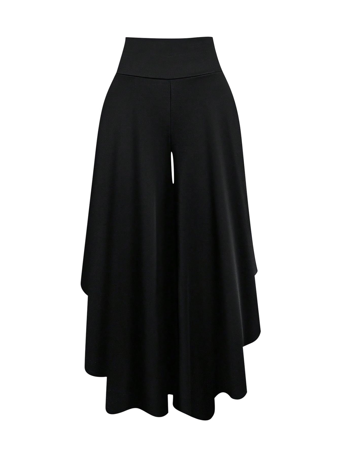 MakeMeChic Womens Elastic Waisted Ruffled Pants Fall Palazzo Pants Streetwear Trousers