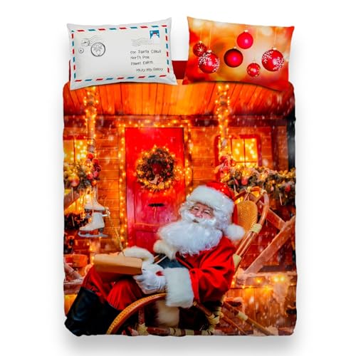 Bassetti Imagine Completo Copripiumino Matrimoniale, Copripiumone Due Piazze 100% Cotone North Pole Stampa Digitale Alta Definizione Sacca, Lenzuolo sotto con angoli, 2 Federe