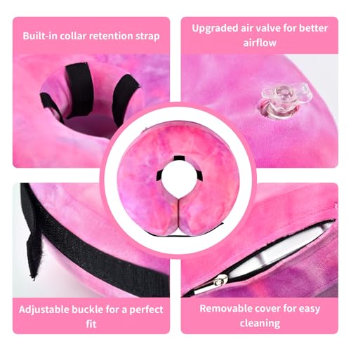Image of Inflatable Dog Recovery Collar, Dog Cone Collar for After Surgery, Prevent Dogs from Biting & Scratching Wound E-Collars to Help with Healing Soft Pet Recovery Collar Does