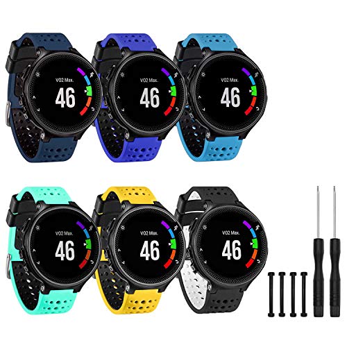 Image of Band Compatible with Garmin Forerunner 235, Soft Silicone Replacement Watch Band Strap Wristband for 220 /230 /235 /620 /630 /735XT /235 Lite Smart Watch for Women Men