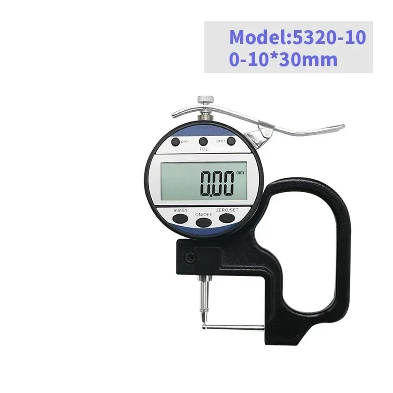 Medidor de espesor 0,01 mm Medidor de espesor de tubo electrónico 0-10 mm Micrómetro de tubo digital Herramientas de calibre grueso Micrómetro(5320-10)