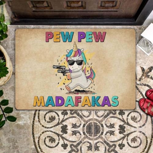 ���փ}�b�g Pew Pew Madafakas - ���j�R�[���M�t�g�f�R���[�V���� 50×80cm doormat Pew Pew Madafakas - Unicorn Gift Decor