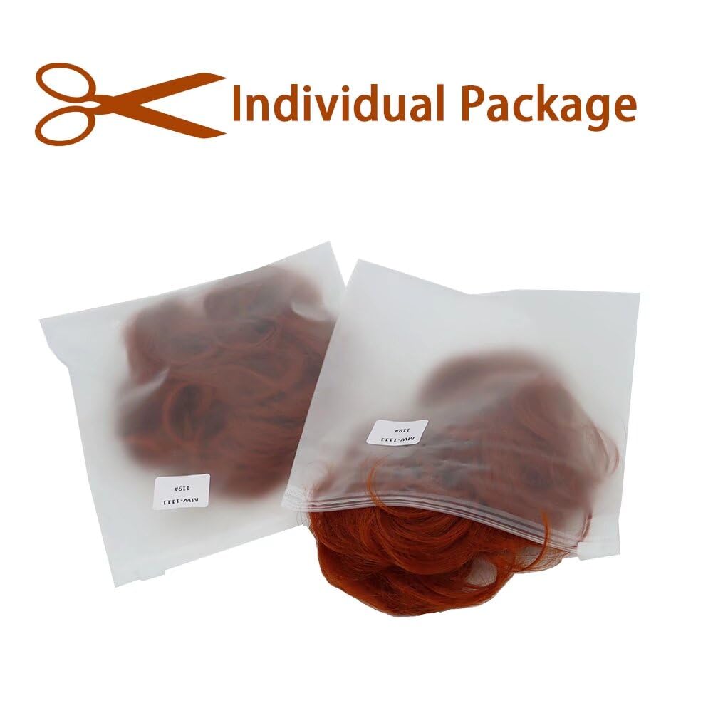LaLuLoLi 2pcs/pack Copper Red Easy Hair Bun Extensions Wavy Curly Messy Buns Synthetic Chignon Hairpiece Hair Pieces Hair Updos for Women Girl - Image 4