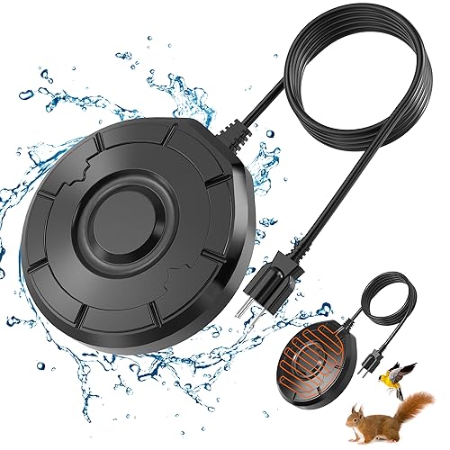 XpenGeny Bird Bath Heater for Outdoors in Winter, Birdbath Water Heater 120 W Pond De-Icer, Bird Bath Deicer Full-Covered Aluminum, Birdbath Heater Thermostatcally Controlled Auto Shut Off for Winter