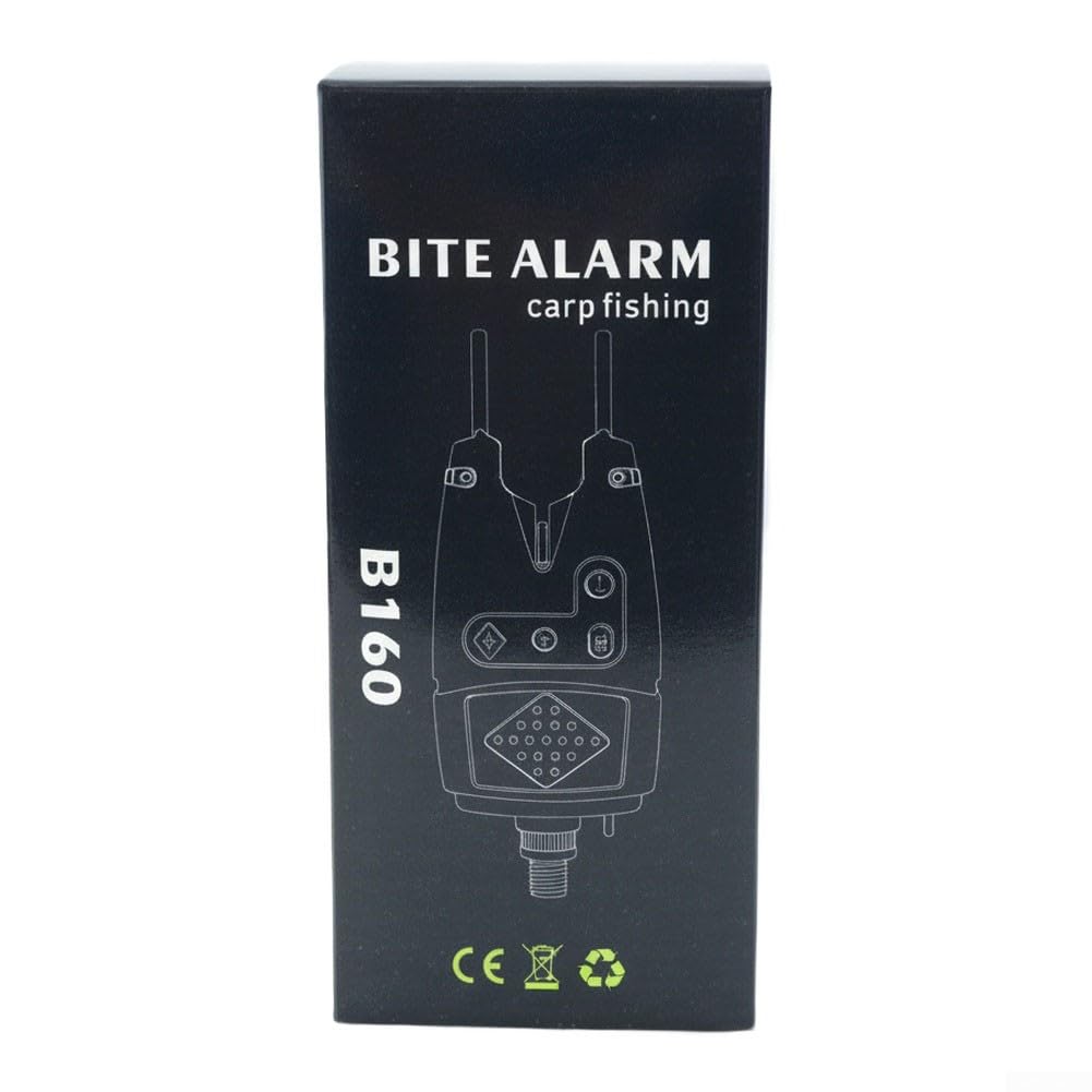 Zeroupshop Alarma de mordida de pesca de carpa con ajuste de tono de volumen ajustable y ajustes de sensibilidad, indicador de luz LED multicolor - negro, para pescadores y pesca al aire libre (2 — view 6