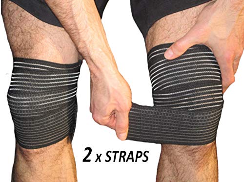 Image of TIMA Elastic Knee Compression Bandage Wraps - Knee Support Straps for Legs, Thighs, Hamstrings Ankle & Elbow Joints Reduce Swelling, Lymphatic Relief & Knee Replacement Surgery Elastic Bandage