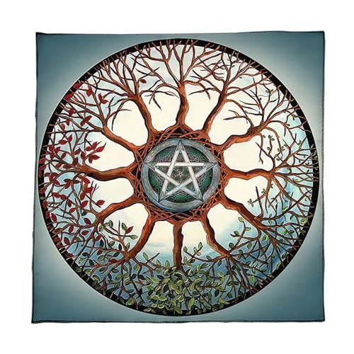 Tarots Tablecloth Tree Star Pattern Astrology Altars Cloth Divinations Card Table Cloth Tapestry Witchcrafts Supply Divinations 