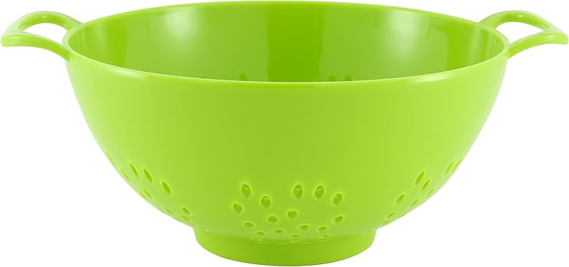 Culinary Elements Mini Plastic Colander with Double Handles – 6 Inch Small Strainer for Fruits, Vegetables & Pasta, Dishwasher Safe, BPA-Free, Color Varies