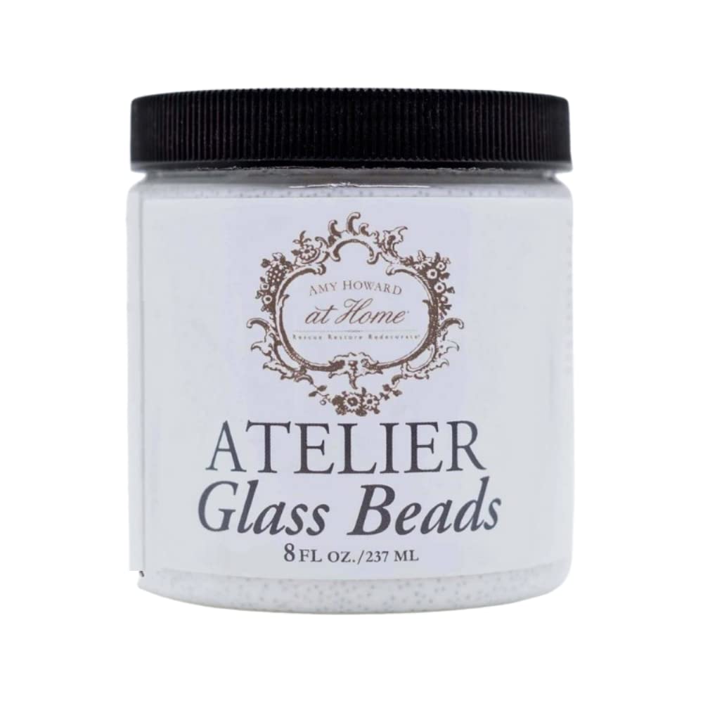 Amy Howard At Home | Atelier Glass Beads | Paintable Glass Bead Gel Medium for Faux Finishing, Crafts, Furniture, Decor, and More | 8oz